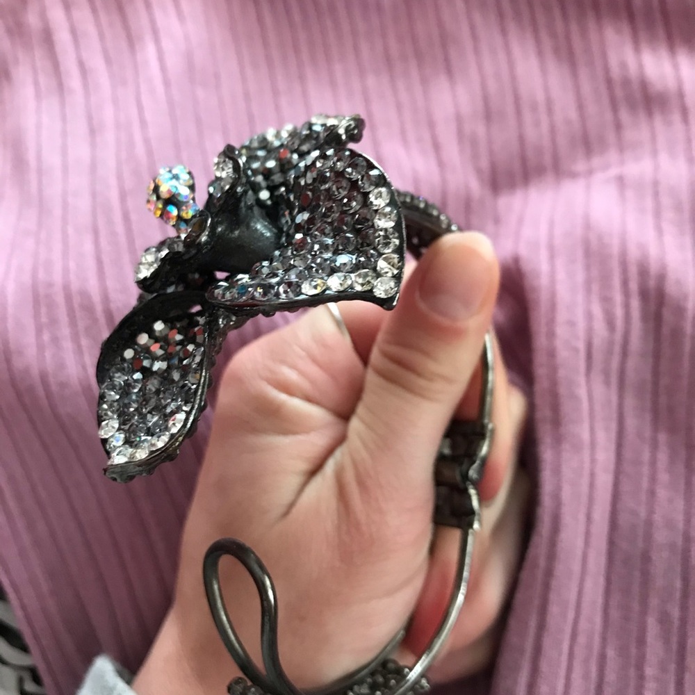 Silver Rhinestone Bracelet. Adjustable - image 3